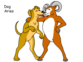 Dog/Aries pair illustration