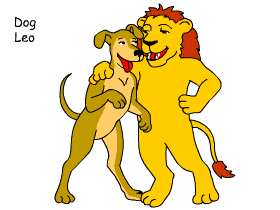 Dog/Leo pair illustration
