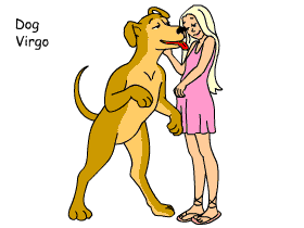 Dog/Virgo pair illustration