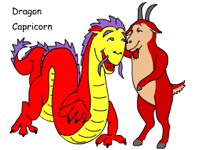 Dragon/Capricorn pair illustration