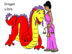 Dragon/Libra pair illustration