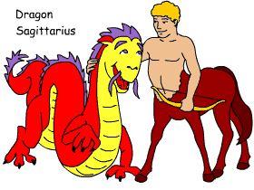 Dragon/Sagittarius pair illustration