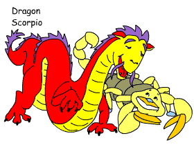 Dragon/Scorpio pair illustration