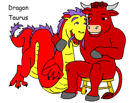 Dragon/Taurus pair illustration