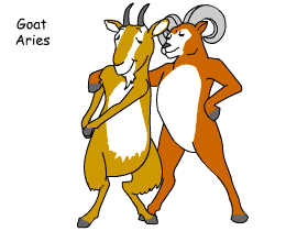 Goat/Aries pair illustration