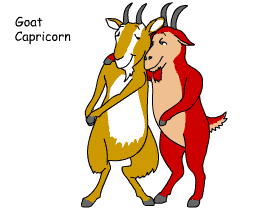 Goat/Capricorn pair illustration