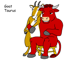 Goat/Taurus pair illustration