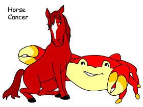 Horse/Cancer pair illustration