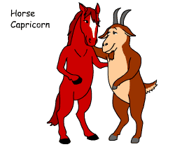 Horse/Capricorn pair illustration