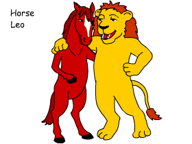 Horse/Leo pair illustration