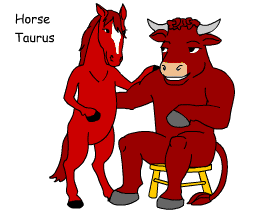 Horse/Taurus pair illustration