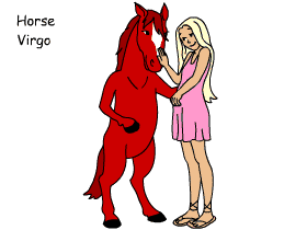Horse/Virgo pair illustration