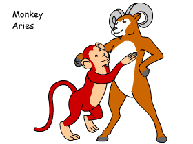 Monkey/Aries pair illustration