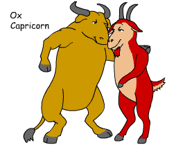 Ox/Capricorn pair illustration