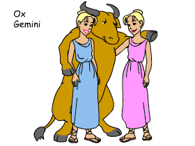 Ox/Gemini pair illustration