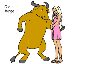 Ox/Virgo pair illustration