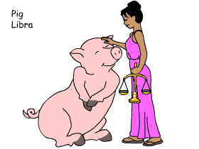 Pig/Libra pair illustration