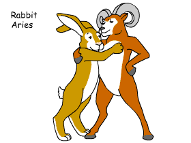 Rabbit/Aries pair illustration