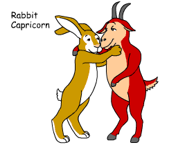 Rabbit/Capricorn pair illustration
