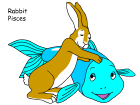 Rabbit/Pisces pair illustration