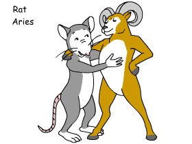 Rat/Aries pair illustration
