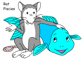 Rat/Pisces pair illustration