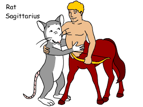 Rat/Sagittarius pair illustration