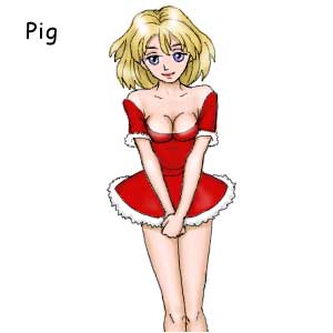 Pig female in sex