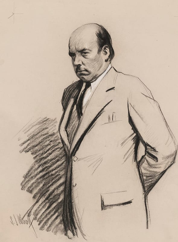 Public-domain 1928 charcoal portrait of Igor Sikorsky