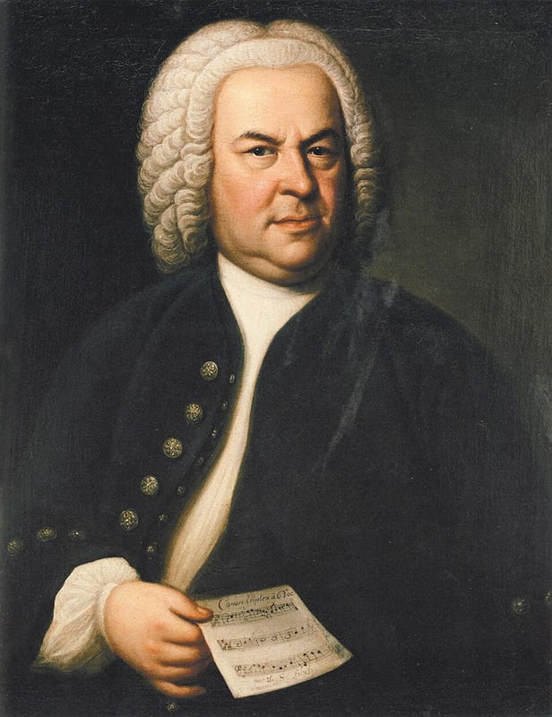 Public-domain 1746 portrait of Johann Sebastian Bach