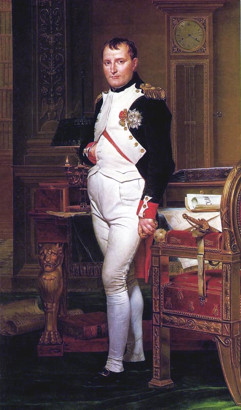 Public-domain portrait of Napoleon Bonaparte after Jacques-Louis David